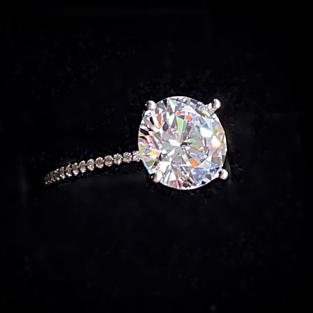 3Ct Natural Zircon Sterling Silver Ring! - Picture 11 of 17
